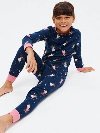 John Lewis Kids' Fairy Print Pyjamas, Pack of 2, Blue/Multi