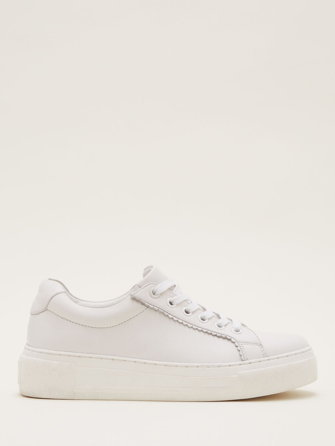 Phase Eight Leather Everyday Trainers, White at John Lewis & Partners