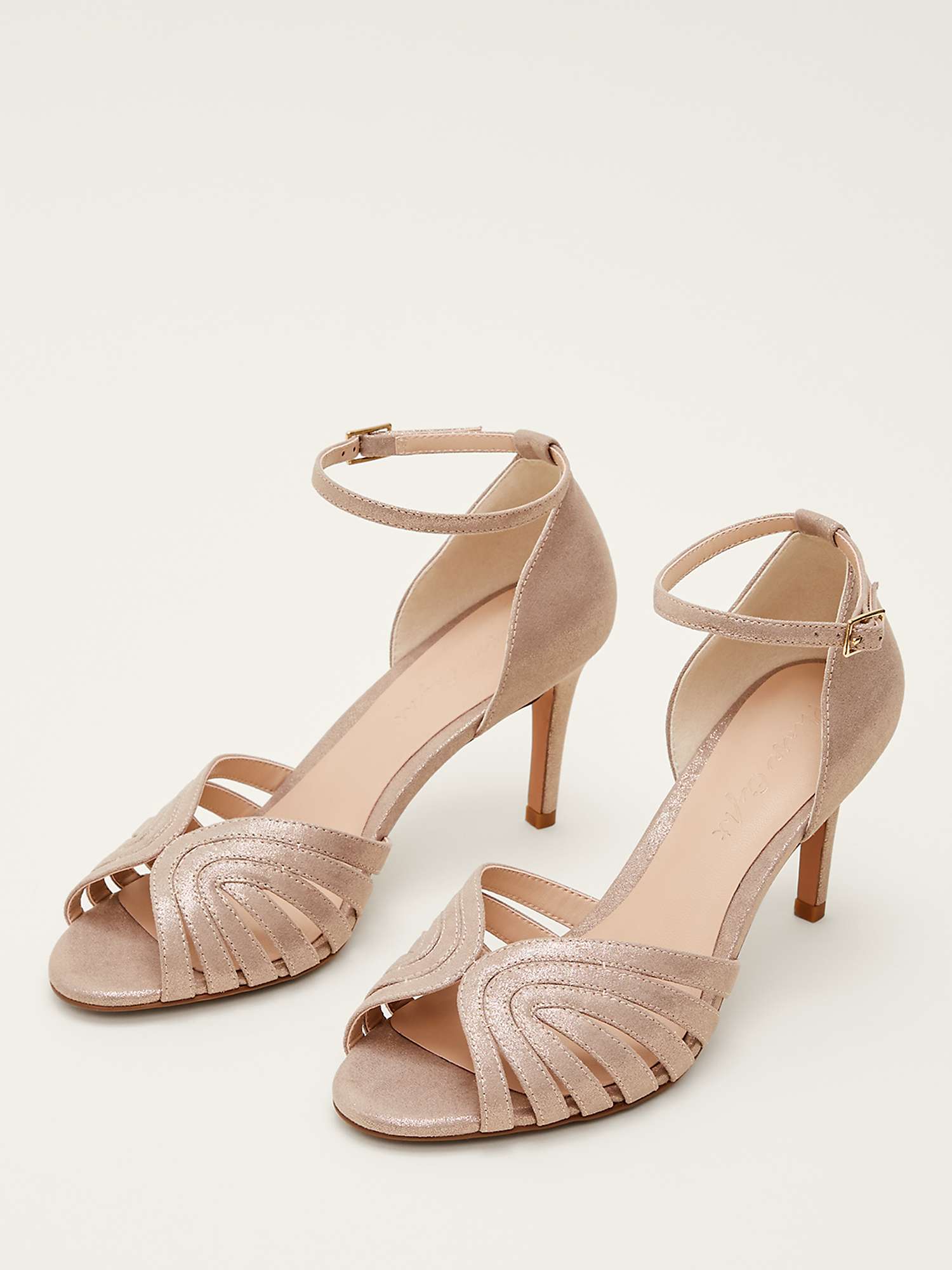 Buy Phase Eight Metallic Strappy Sandals, Gold Online at johnlewis.com