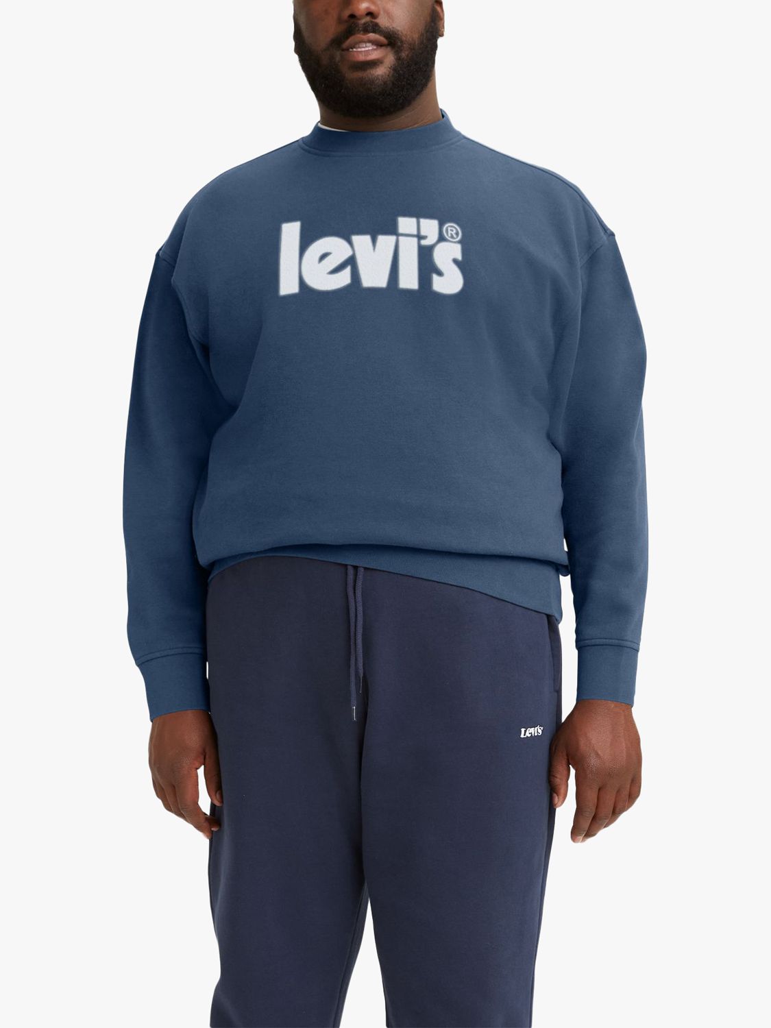 Levi's Big & Tall Relaxed Fit Logo Sweatshirt, Crew Sunset Blue at John  Lewis & Partners
