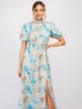 Little Mistress Floral Print Shirred Maxi Dress, Multi, Multi
