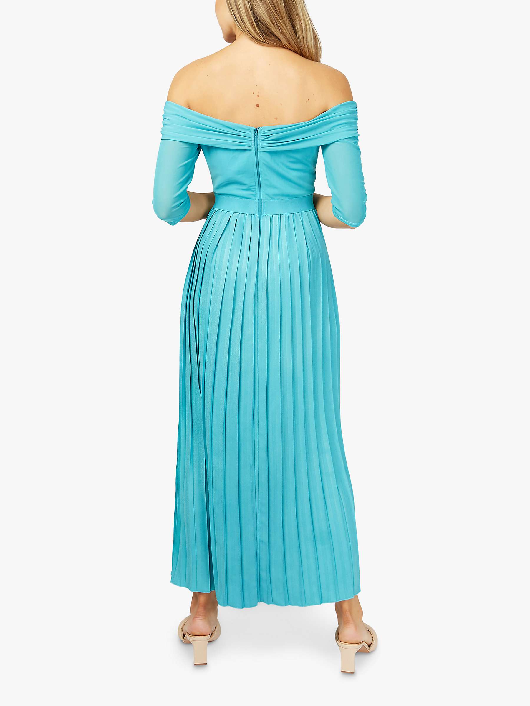 Buy Little Mistress Pleated Skirt Maxi Dress, Blue Online at johnlewis.com