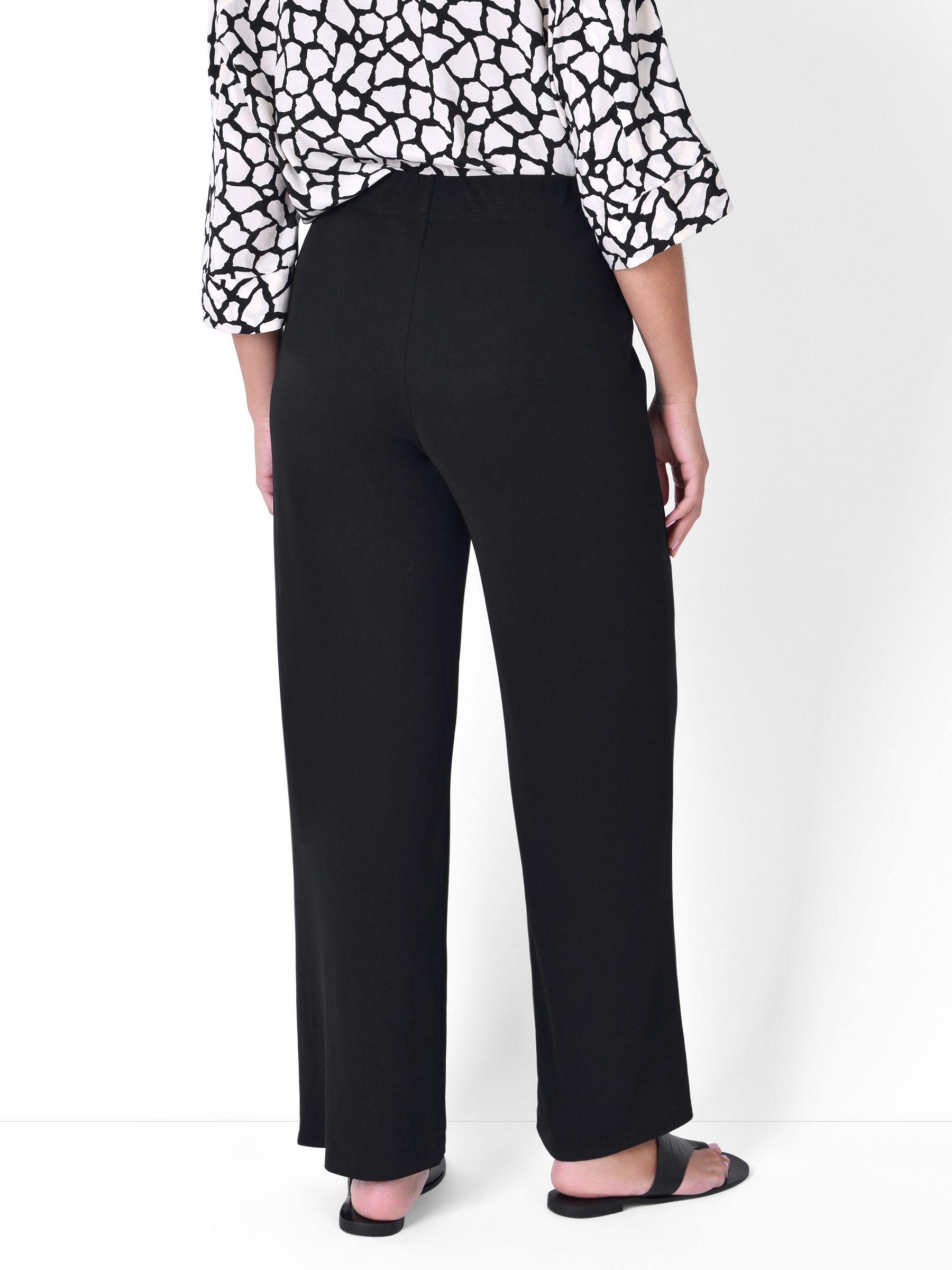 Live Unlimited Crepe Wide Leg Trousers, Black at John Lewis & Partners