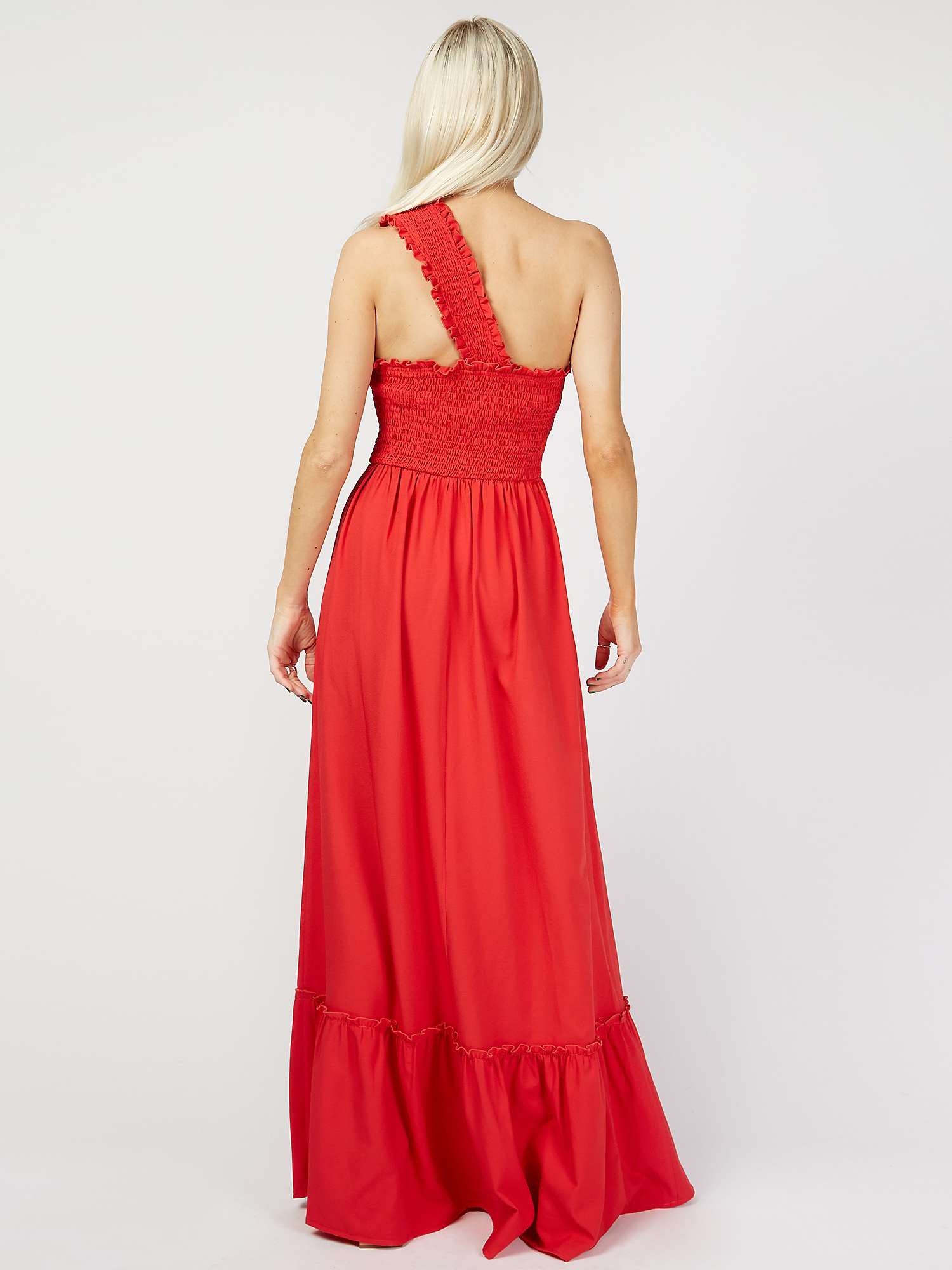 Buy Little Mistress x Vogue One Shoulder Maxi Dress, Red Online at johnlewis.com