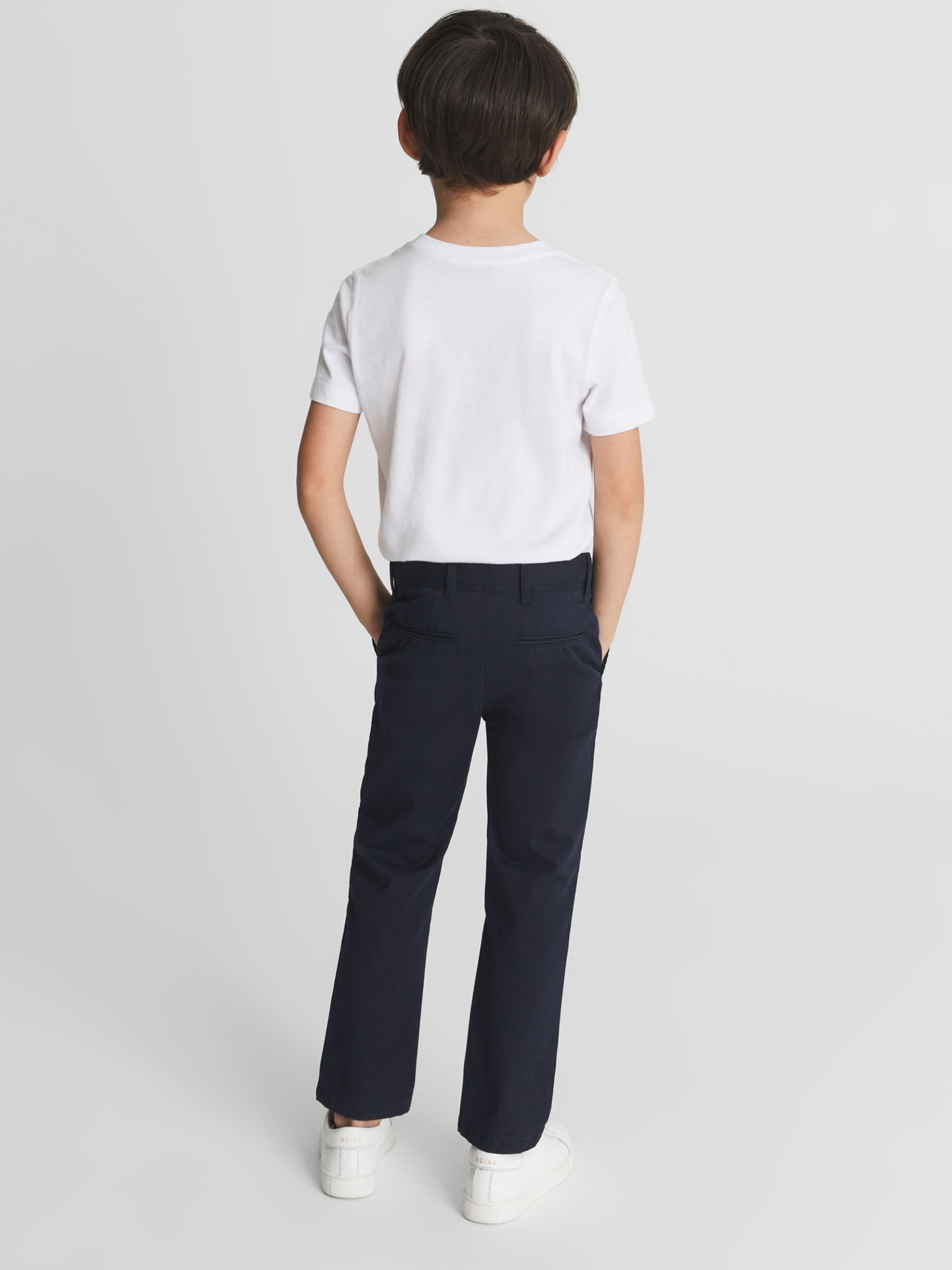 Reiss Kids' Pitch Slim Fit Chino Trousers, Navy, 4-5 years