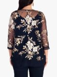 chesca Embroidered Sequin Jacket, Navy