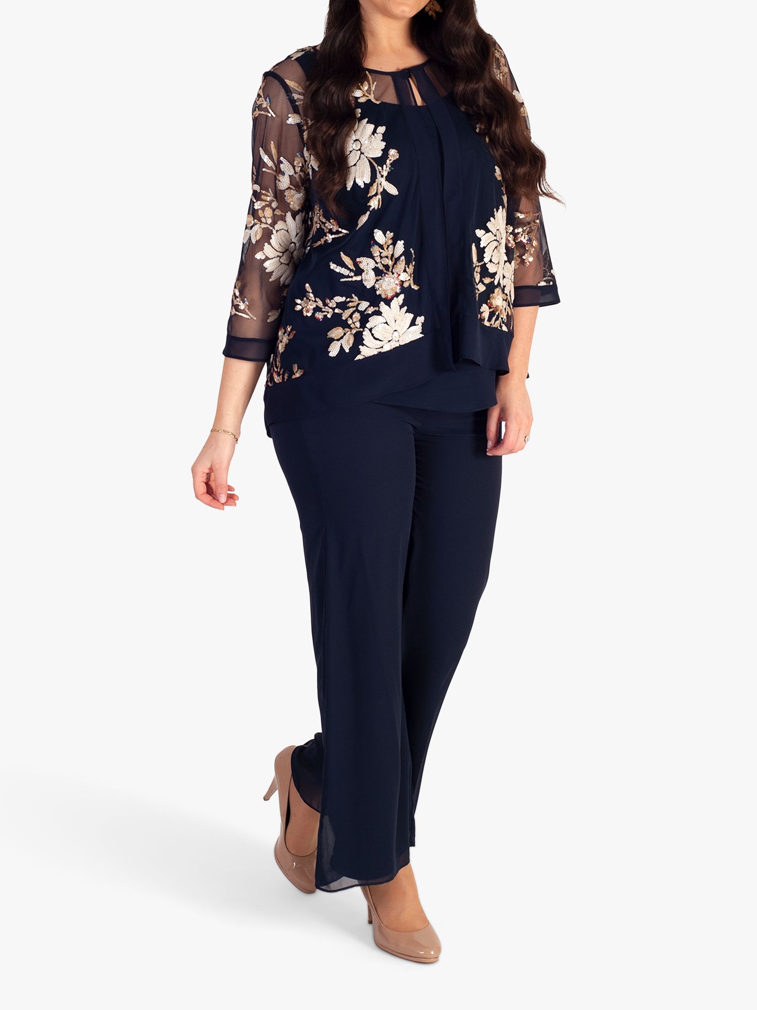 Buy chesca Embroidered Sequin Jacket, Navy Online at johnlewis.com