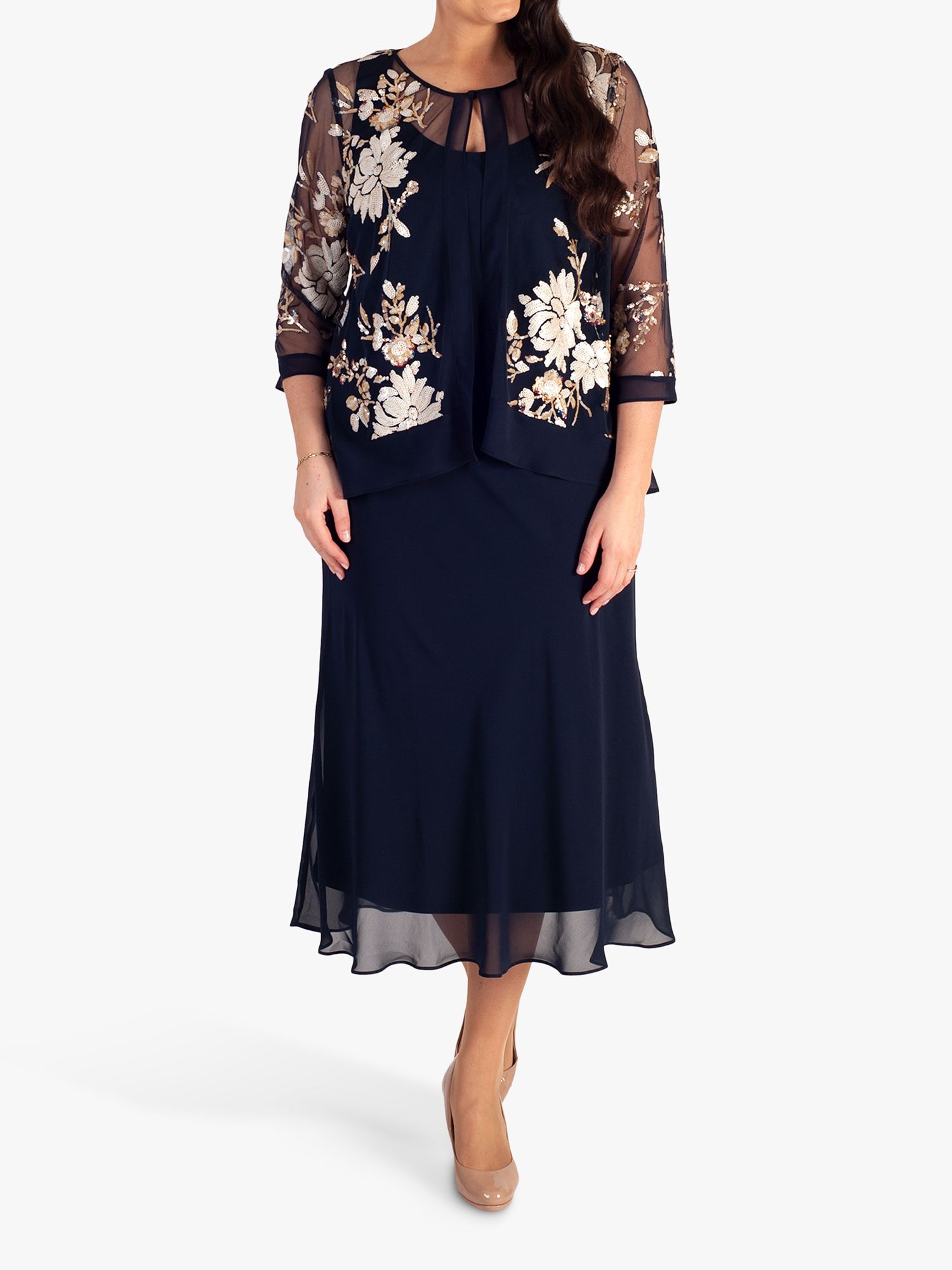 Buy chesca Embroidered Sequin Jacket, Navy Online at johnlewis.com