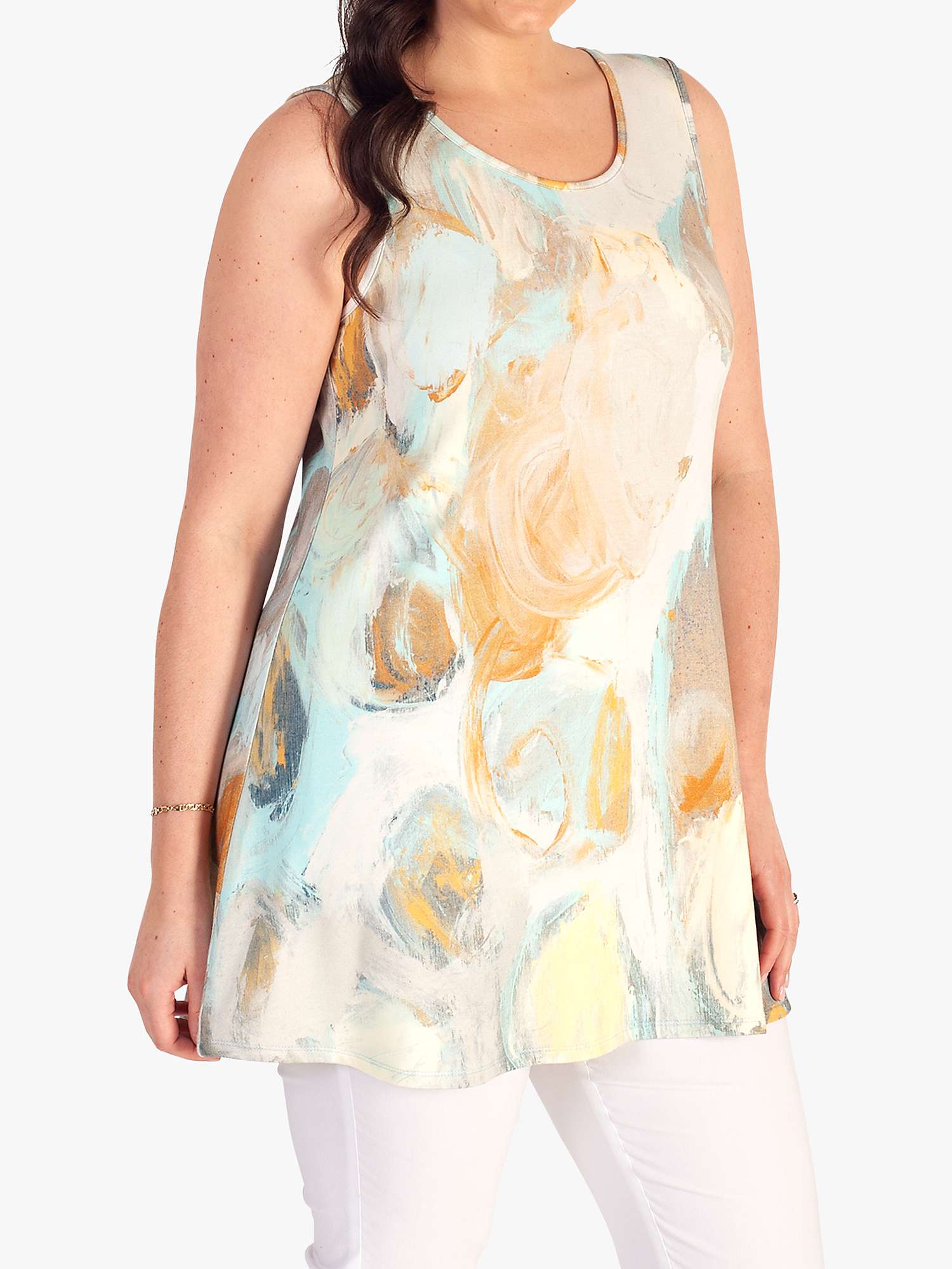 Buy chesca Abstract Bubble Tank Top, Pale Blue/Mustard Online at johnlewis.com