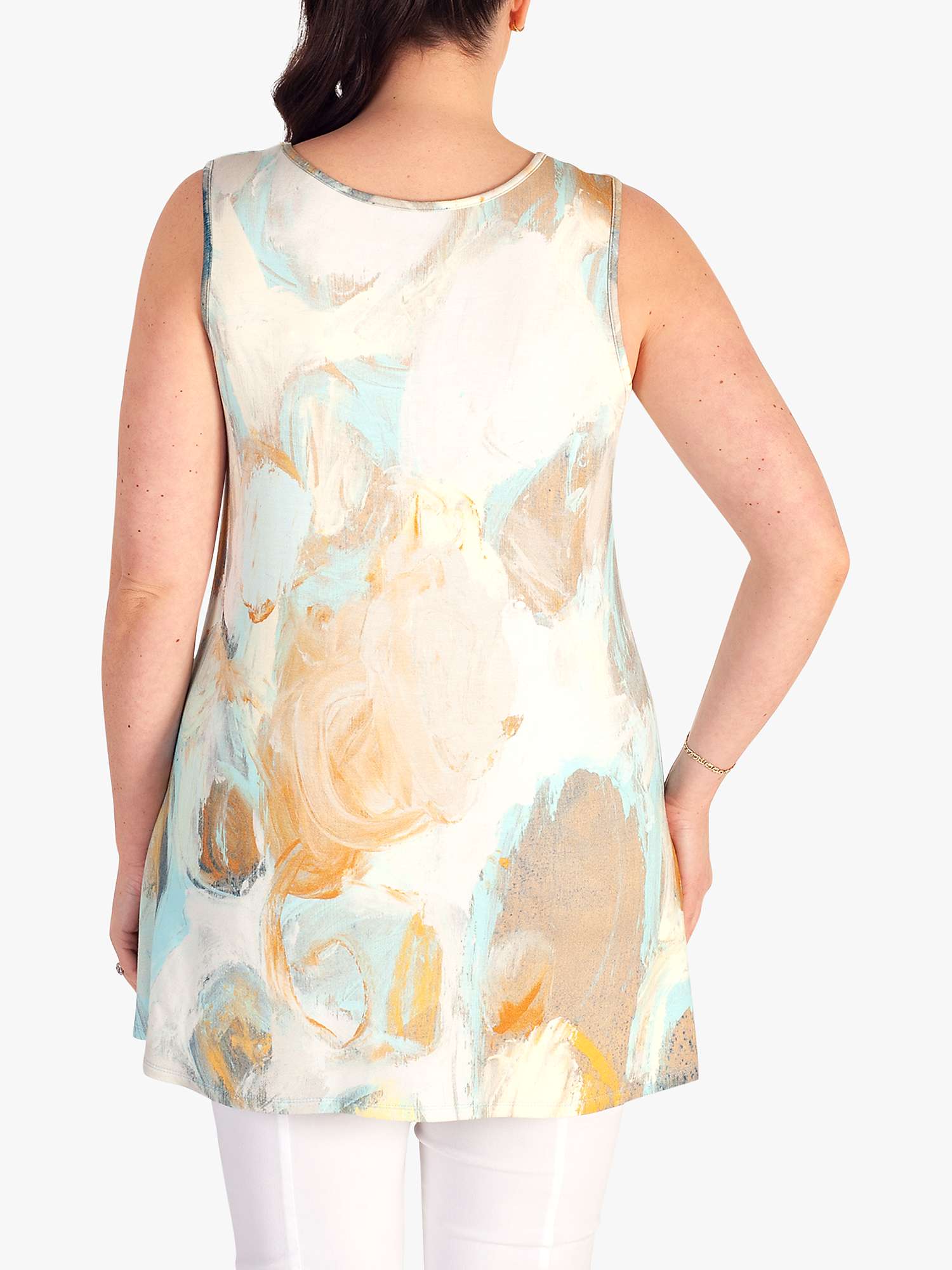 Buy chesca Abstract Bubble Tank Top, Pale Blue/Mustard Online at johnlewis.com