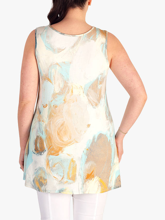 chesca Abstract Bubble Tank Top, Pale Blue/Mustard