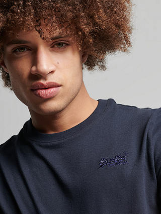 Superdry Organic Cotton Vintage Logo Embroidered T-Shirt, Eclipse Navy