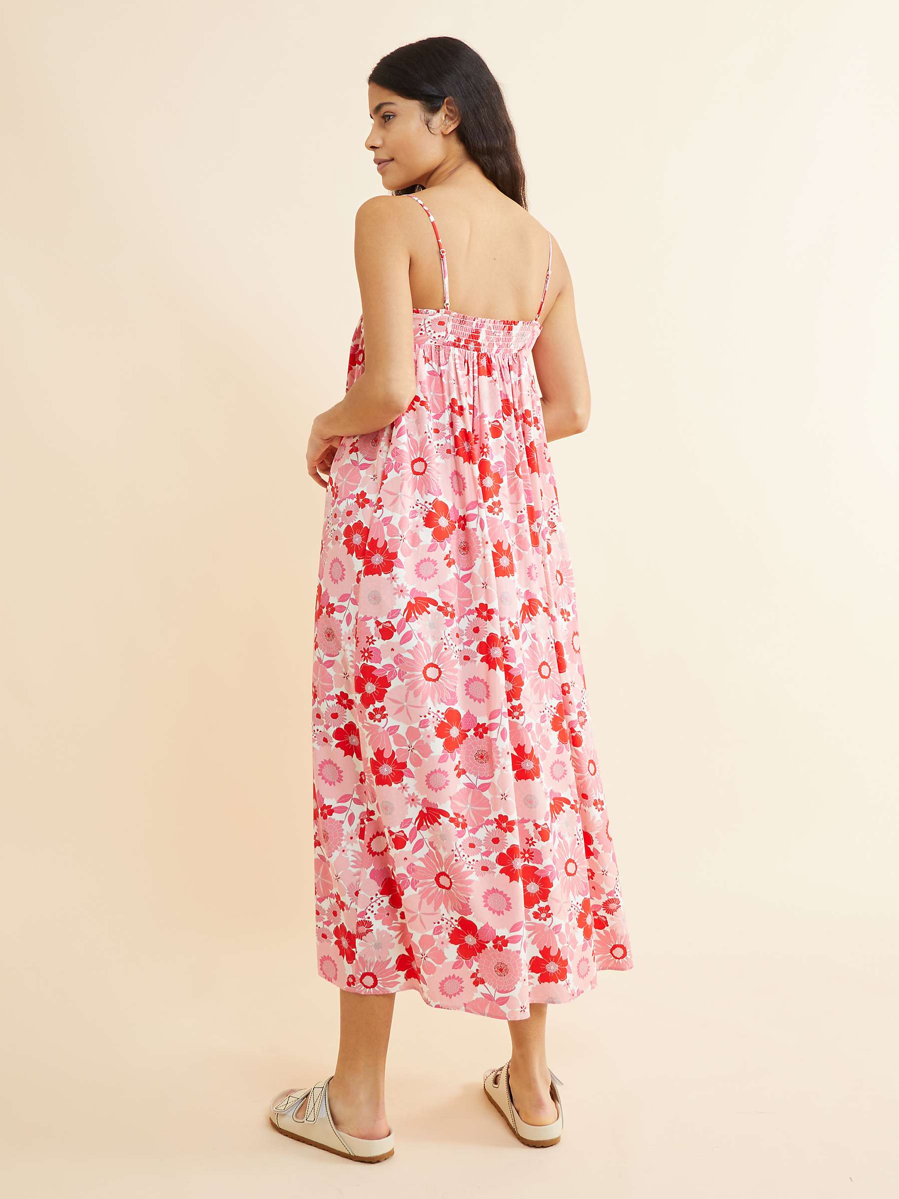 Buy Albaray Organic Retro Floral Strapy Midi Dress, Pink Online at johnlewis.com