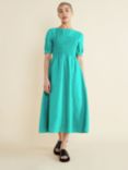Albaray Linen Shirred Bodice Midi Dress, Mint
