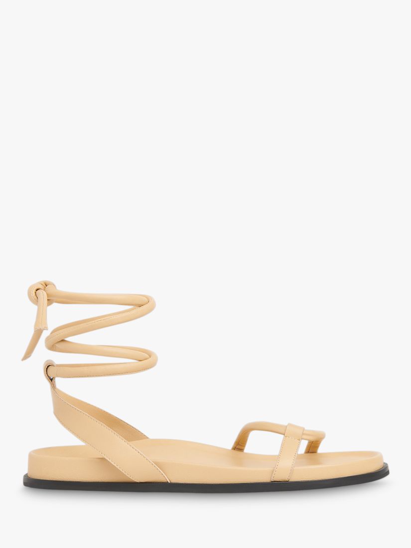 Whistles Cleo Leather Padded Sandals, Camel at John Lewis & Partners