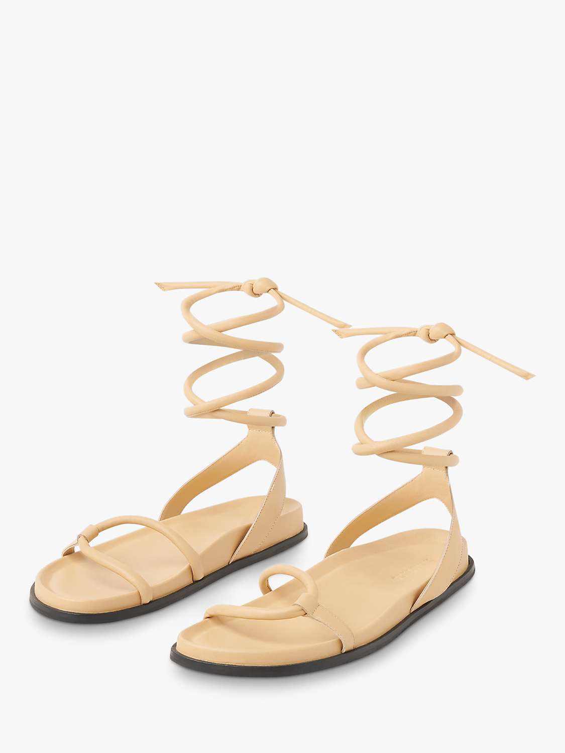 Buy Whistles Cleo Leather Padded Sandals, Camel Online at johnlewis.com
