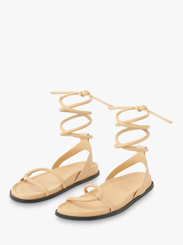 Whistles Cleo Leather Padded Sandals, Camel
