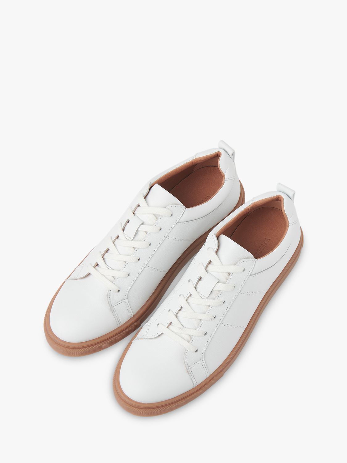 Buy Whistles Koki Leather Gum Sole Trainers, White/Multi Online at johnlewis.com