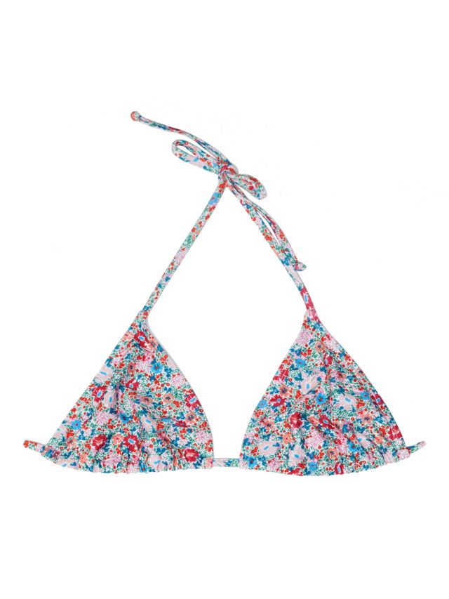 Triangle bra with daisy print Woman, Light blue