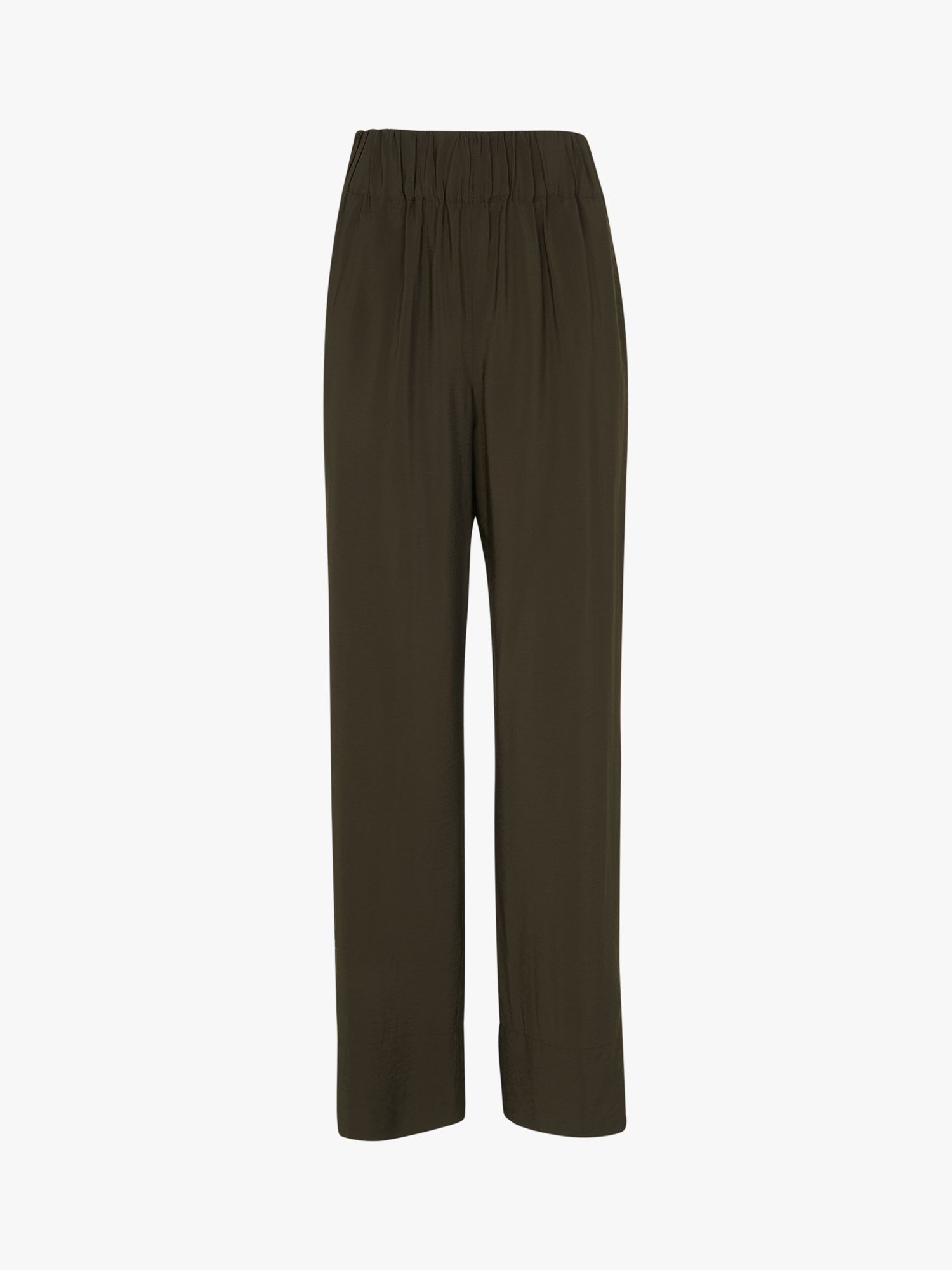 Whistles Nicola Elasticated Trousers, Khaki at John Lewis & Partners