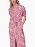 Whistles Summer Cheetah Print Midi Dress, Pink/Multi