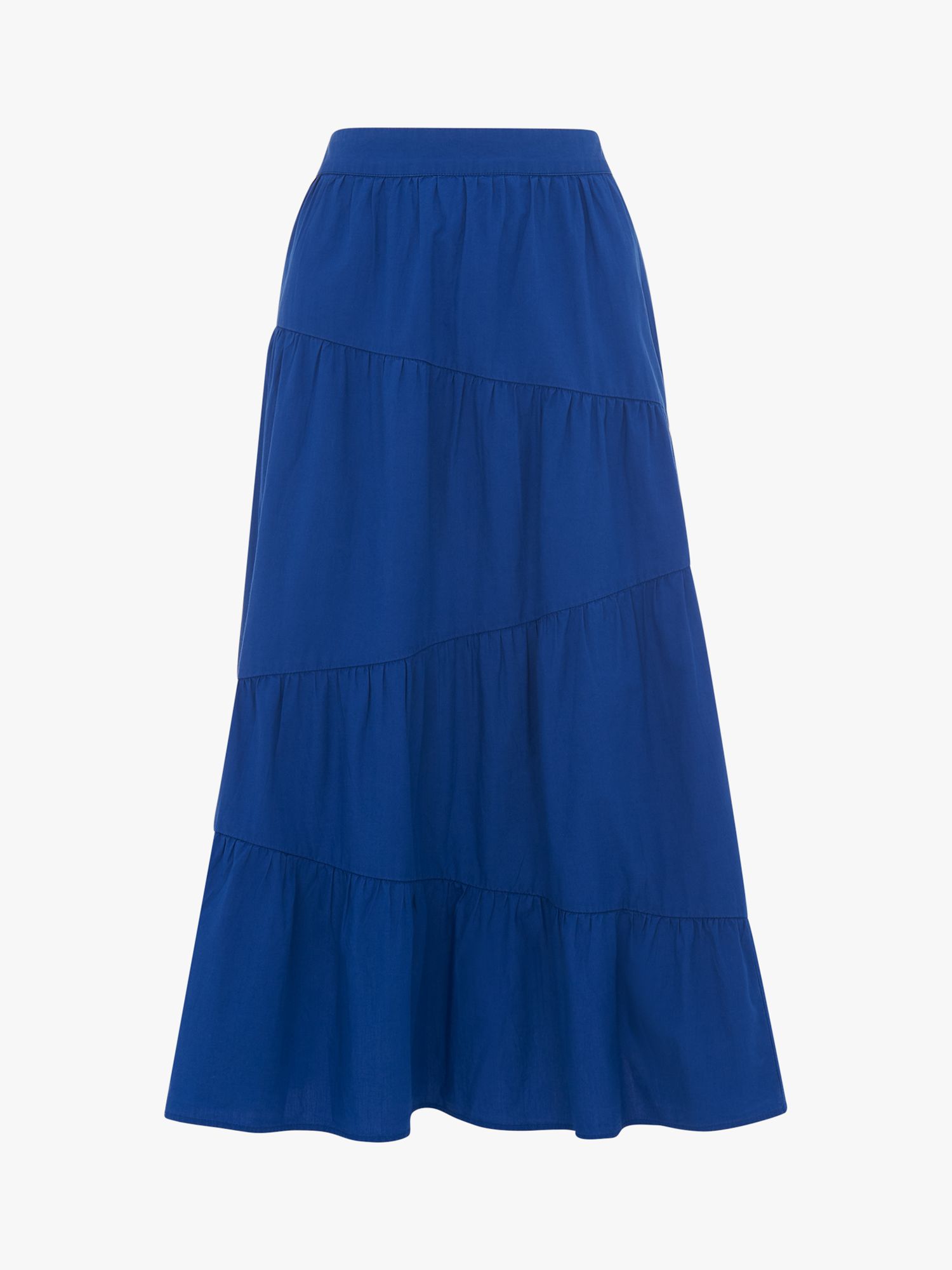 Whistles Maria Full Tiered Midi Skirt, Blue at John Lewis & Partners