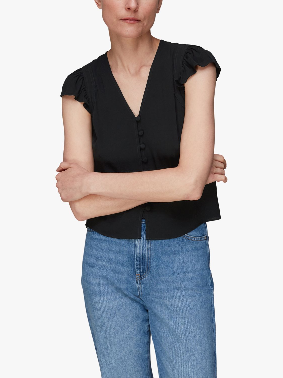 Buy Whistles Frill Sleeve Top Online at johnlewis.com