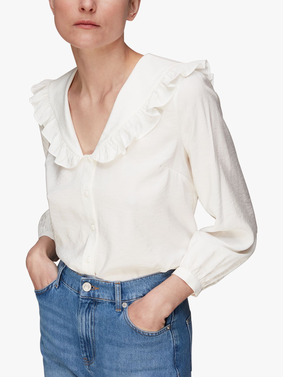 Women's White Long Sleeve Shirts & Tops