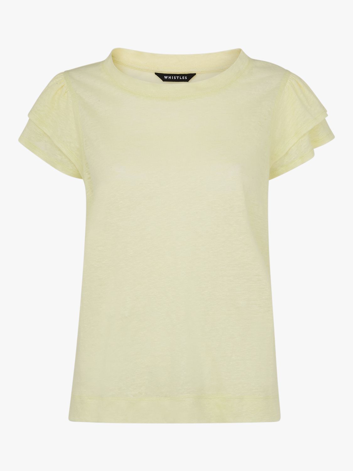 Buy Whistles Laura Linen Frill Sleeve Top Online at johnlewis.com