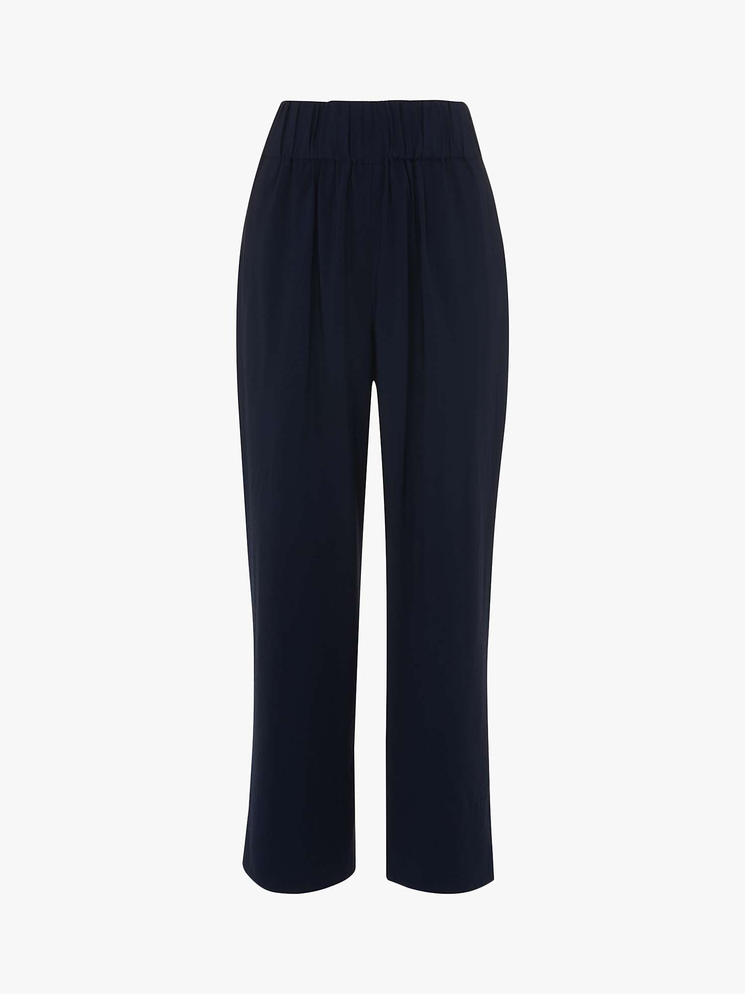Whistles Cropped Nicola Elasticated Trousers, Navy at John Lewis & Partners