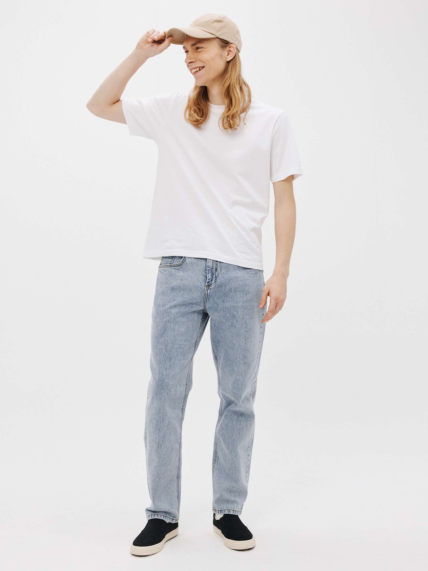 Buy John Lewis ANYDAY Straight Fit Denim Jeans, Stone Wash Online at johnlewis.com