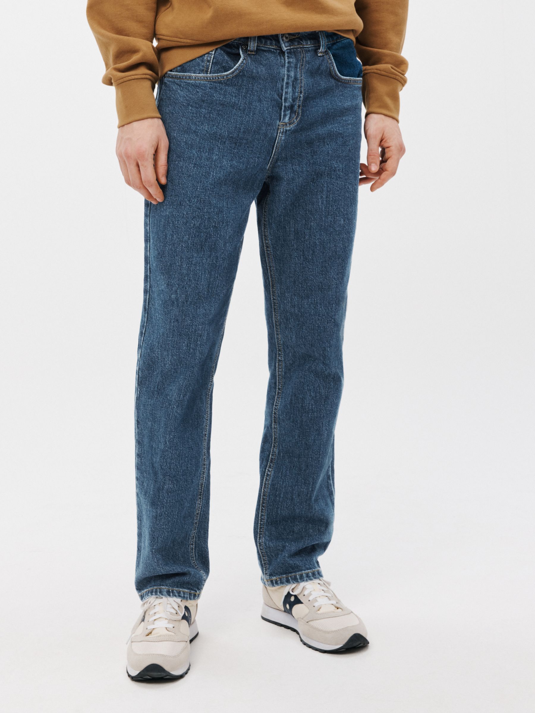 John Lewis ANYDAY Straight Fit Denim Jeans, Mid Wash at John Lewis ...