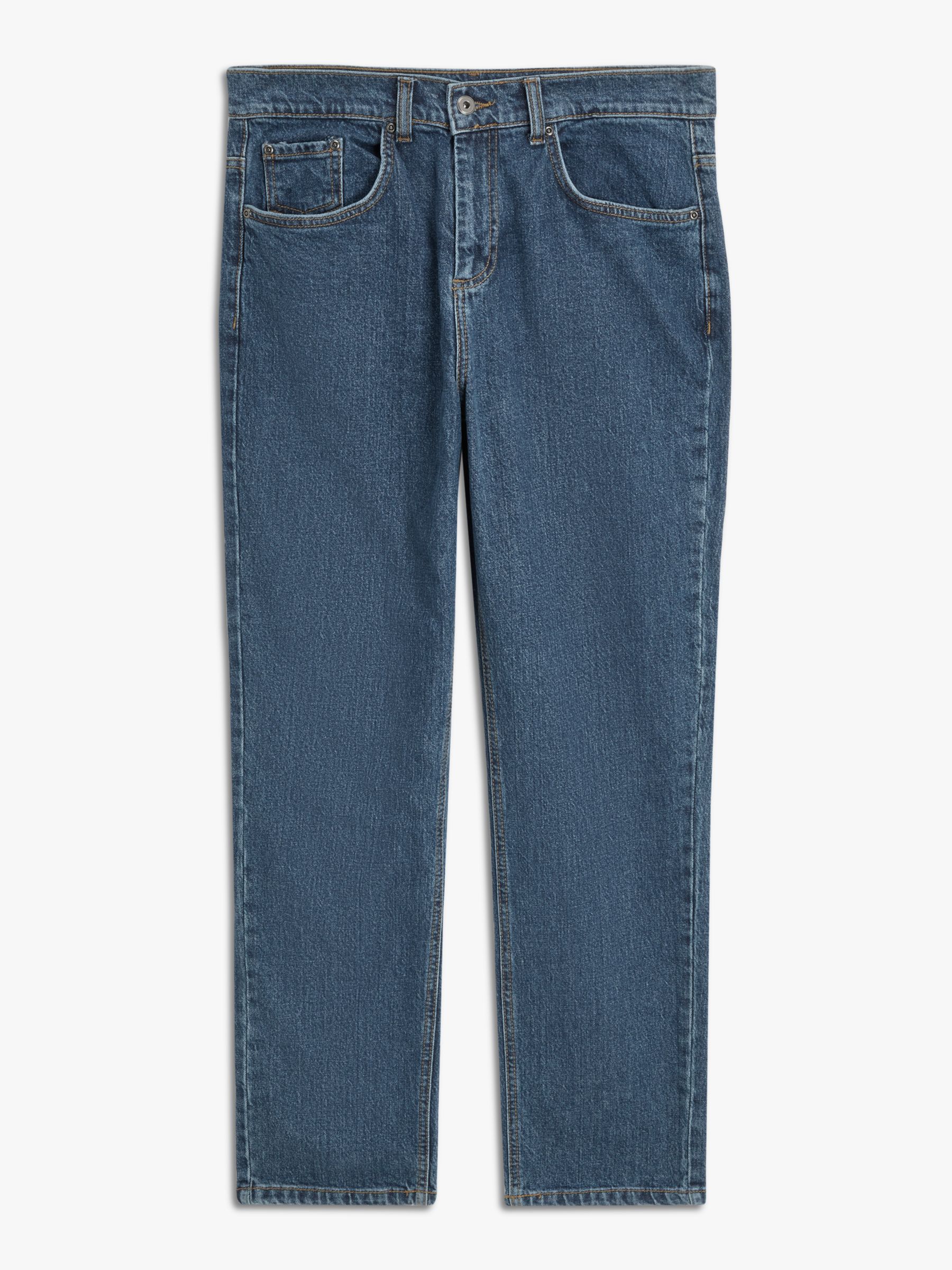 John Lewis ANYDAY Straight Fit Denim Jeans, Mid Wash, 30R