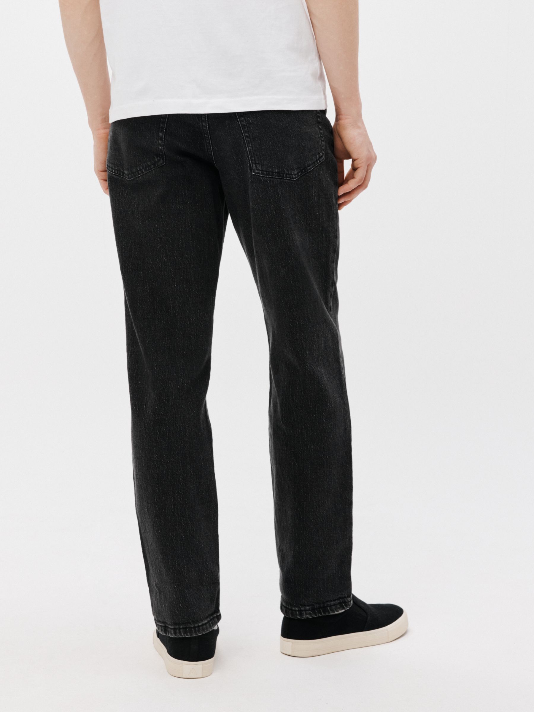 John Lewis ANYDAY Straight Fit Denim Jeans, Black at John Lewis & Partners