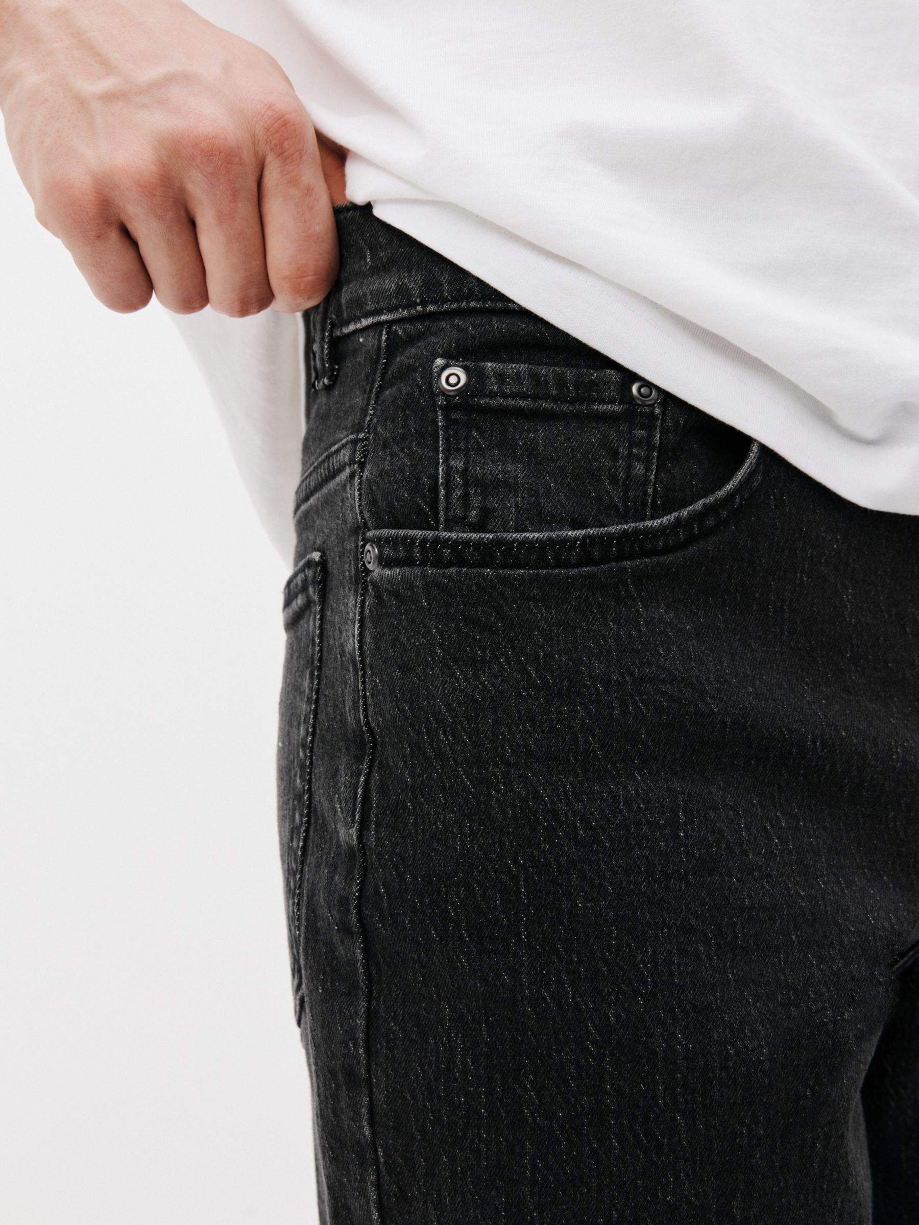 Buy John Lewis ANYDAY Straight Fit Denim Jeans, Black Online at johnlewis.com