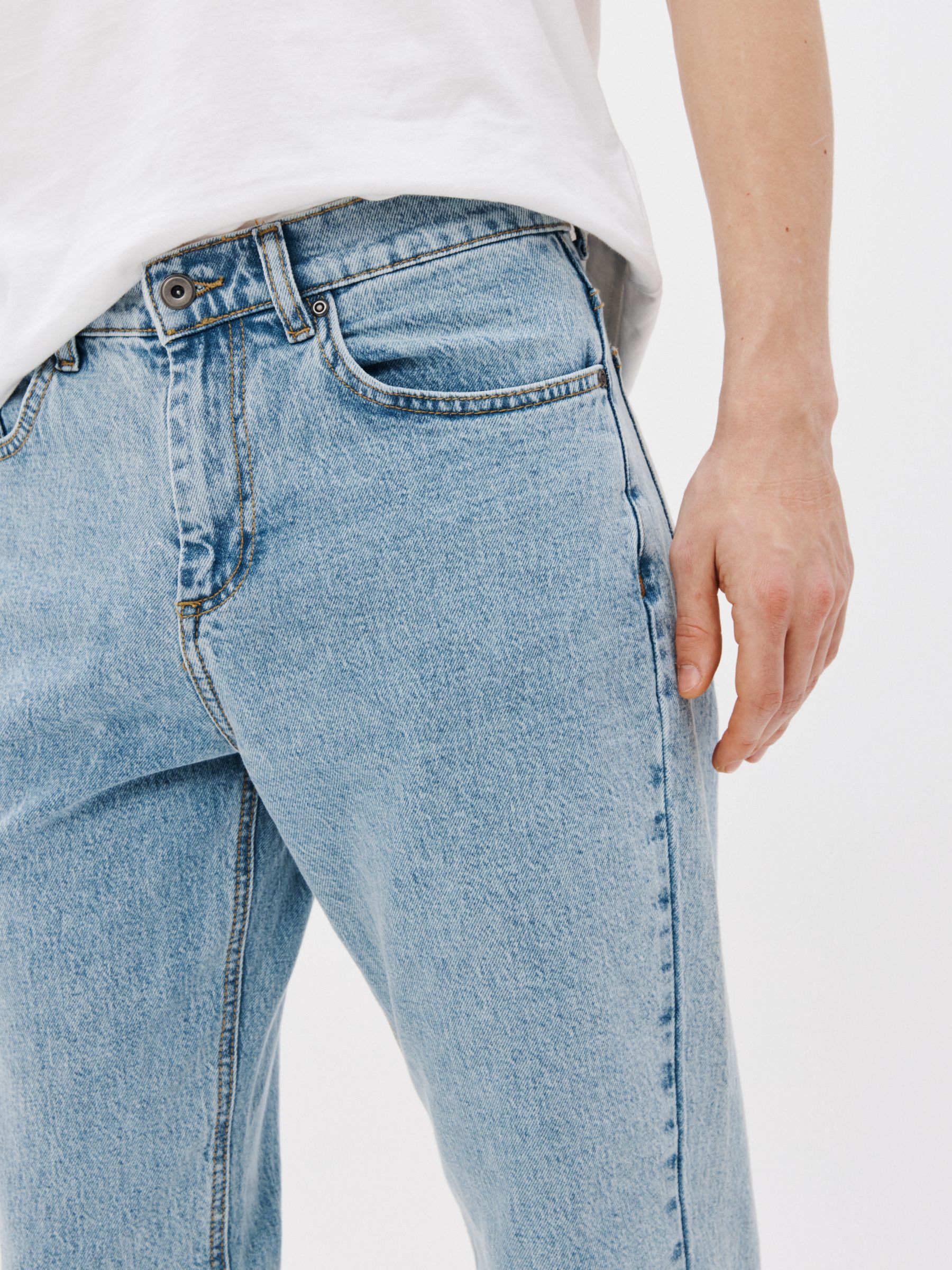 John Lewis ANYDAY Slim Fit Denim Jeans, Stone Wash at John Lewis & Partners