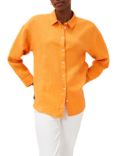 Phase Eight Lou Longline Linen Shirt, Tangerine