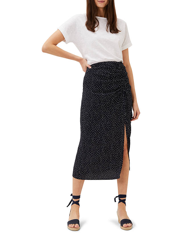 Phase Eight Spot Print Midi Skirt, Black/White at John Lewis & Partners