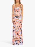 Adrianna Papell Floral Crepe Dress, Opal/Coral Multi