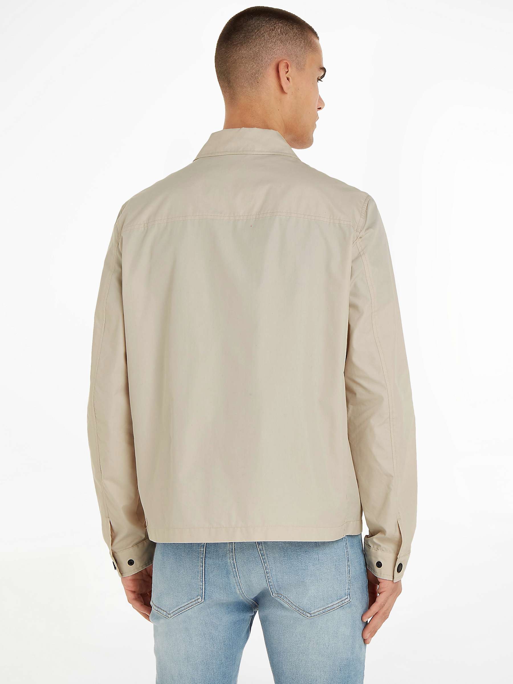 Calvin Klein Recylced Light Shirt Jacket, Stony Beige at John Lewis &  Partners