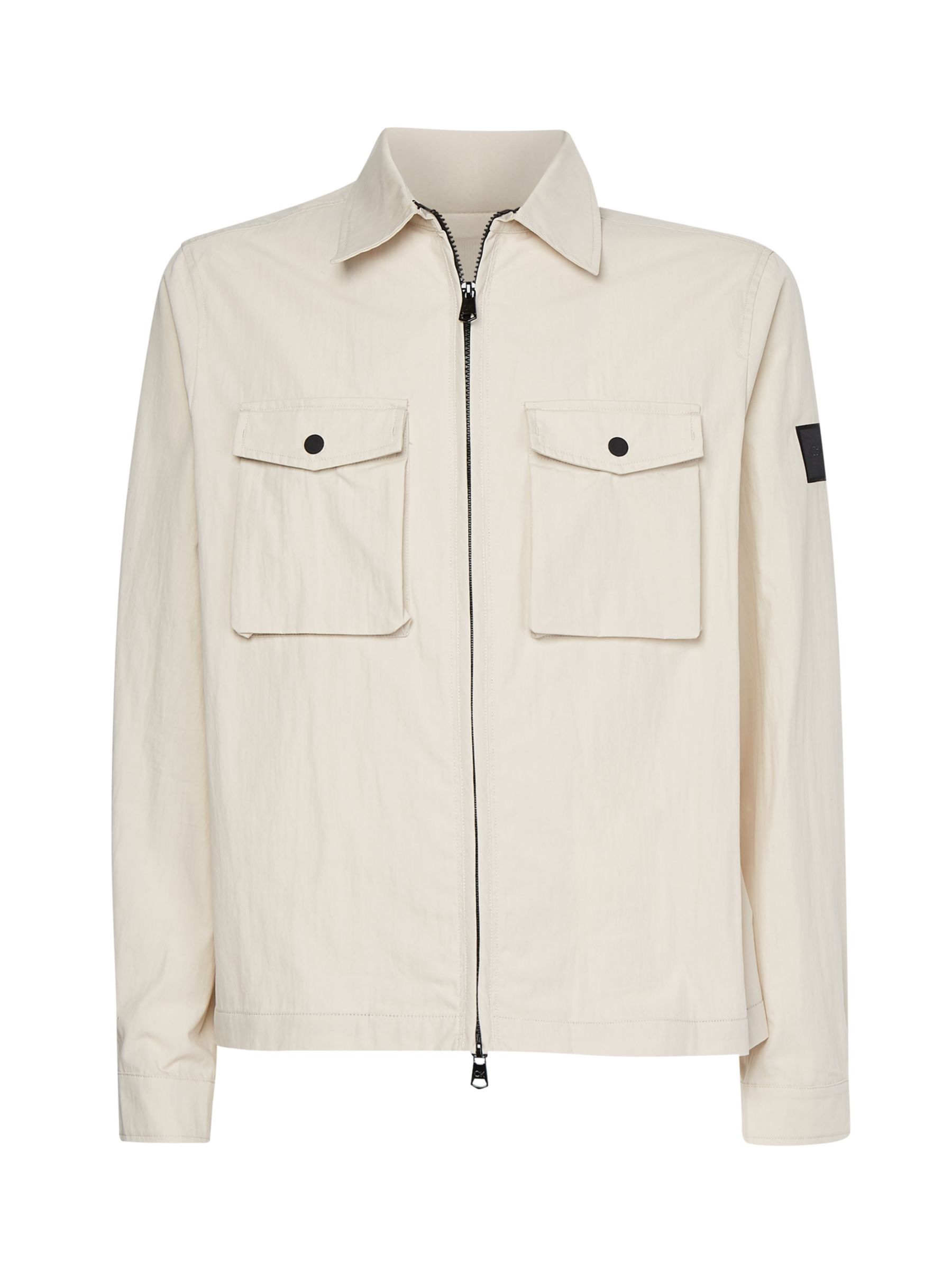 Calvin Klein Recylced Light Shirt Jacket, Stony Beige at John Lewis ...