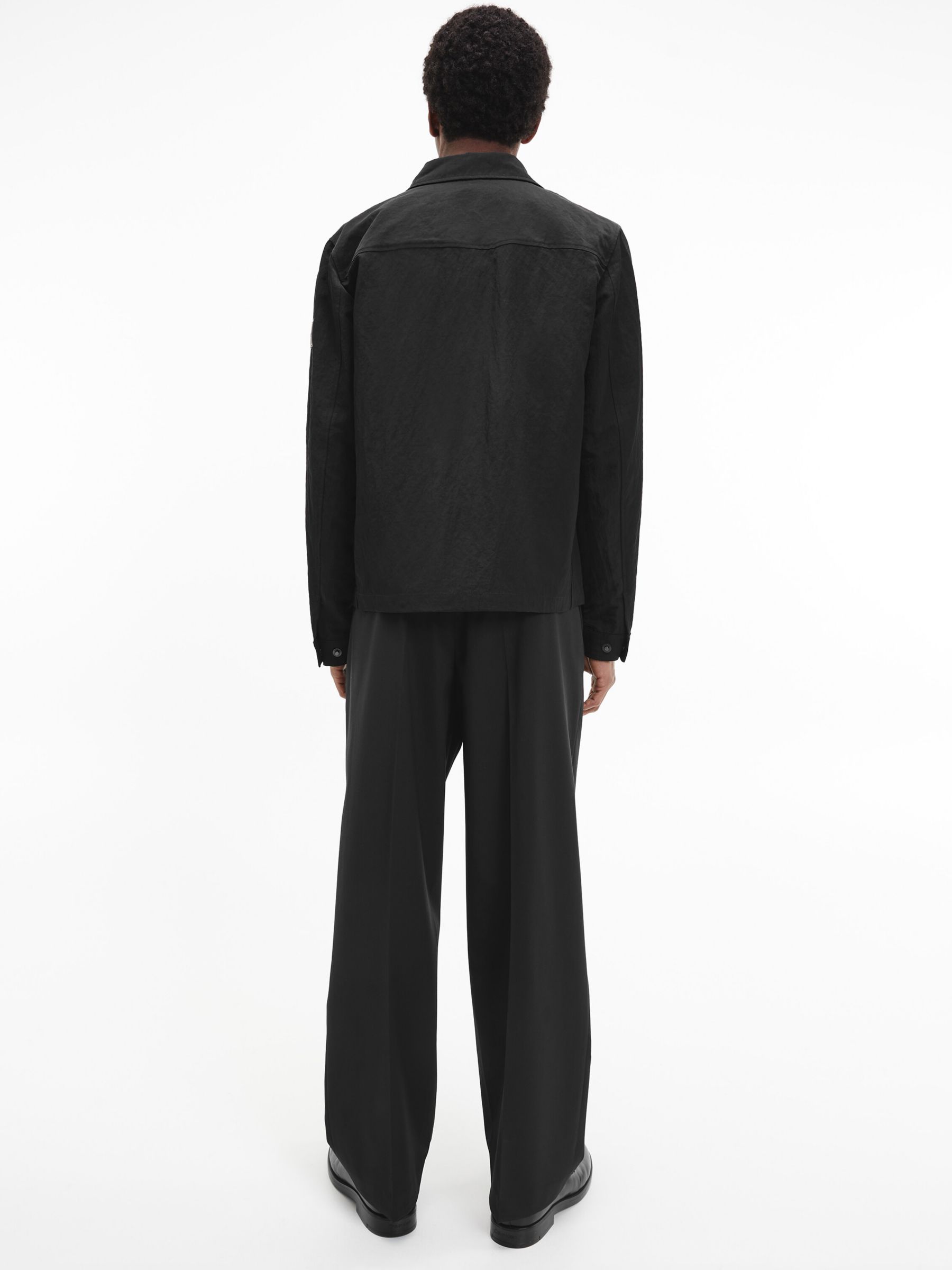 Calvin Klein Crinkle Nylon Jacket, CK Black at John Lewis & Partners