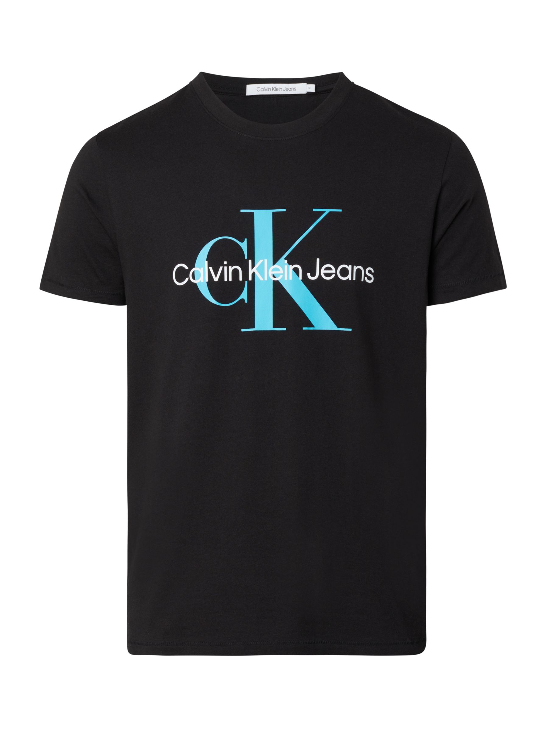 Calvin Klein Monogram Logo T-Shirt, CK Black at John Lewis & Partners