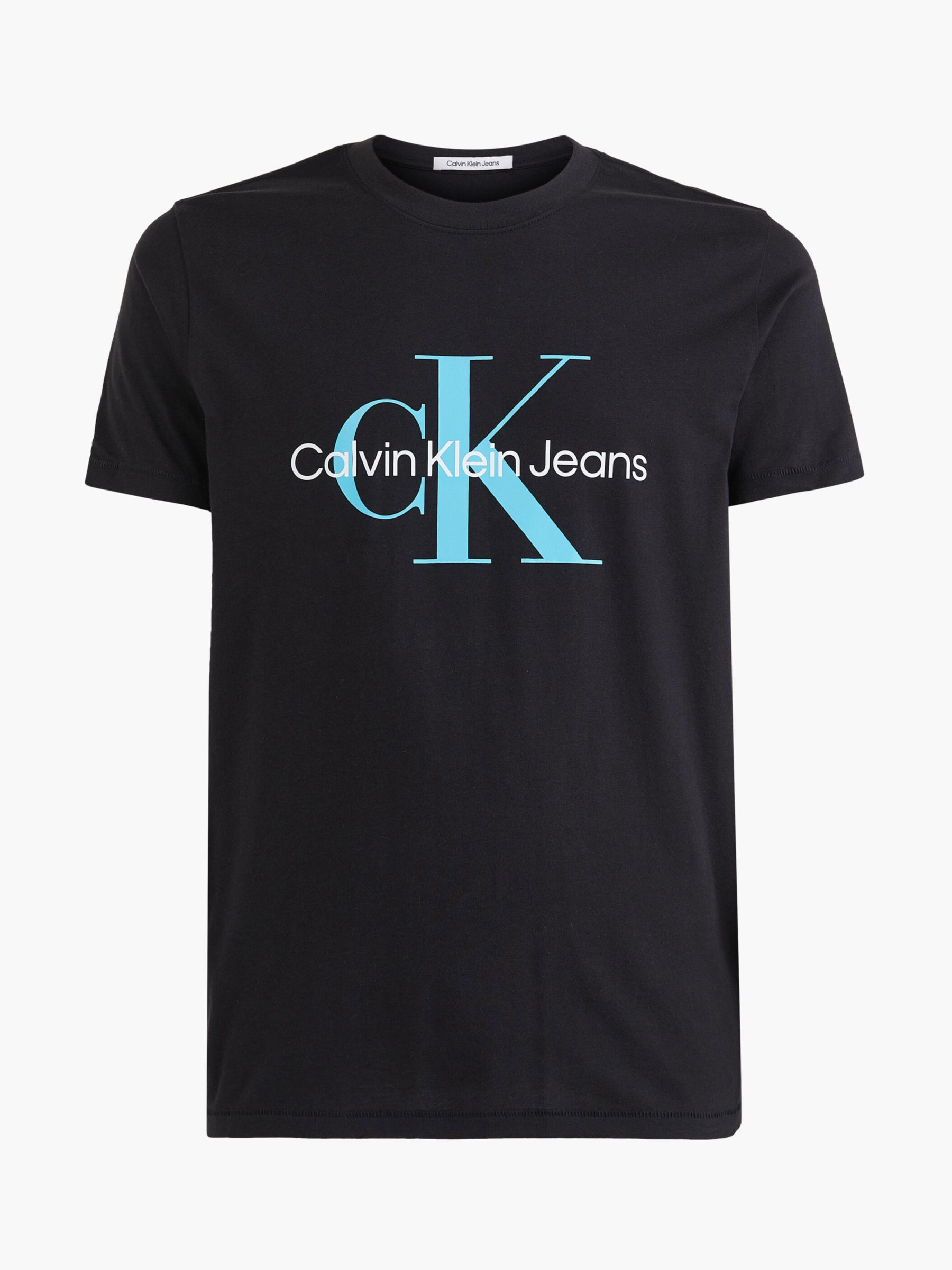 Calvin Klein Monogram Logo T-Shirt, CK Black at John Lewis & Partners