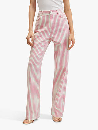 Mango Abby Stripe Jeans, Pink