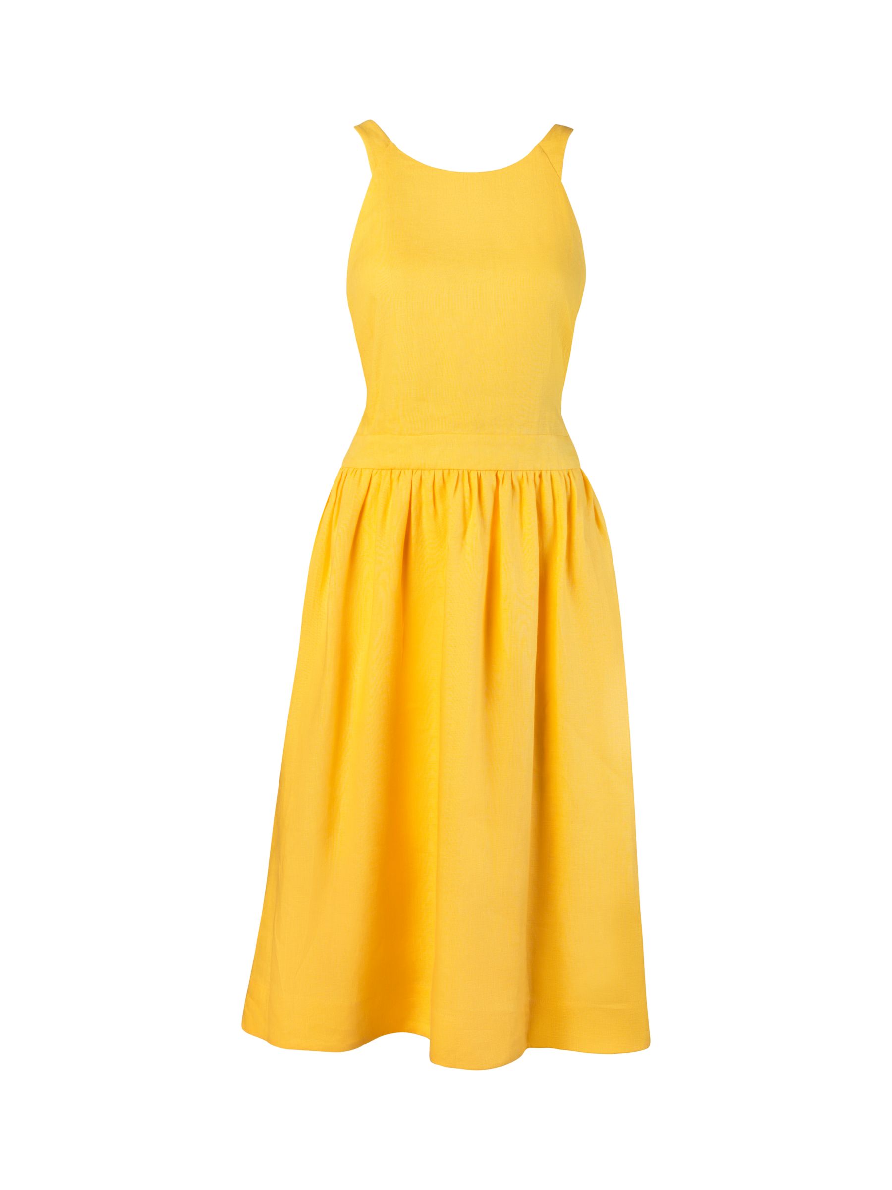 Truly Linen Midi Dress, Mimosa, 8