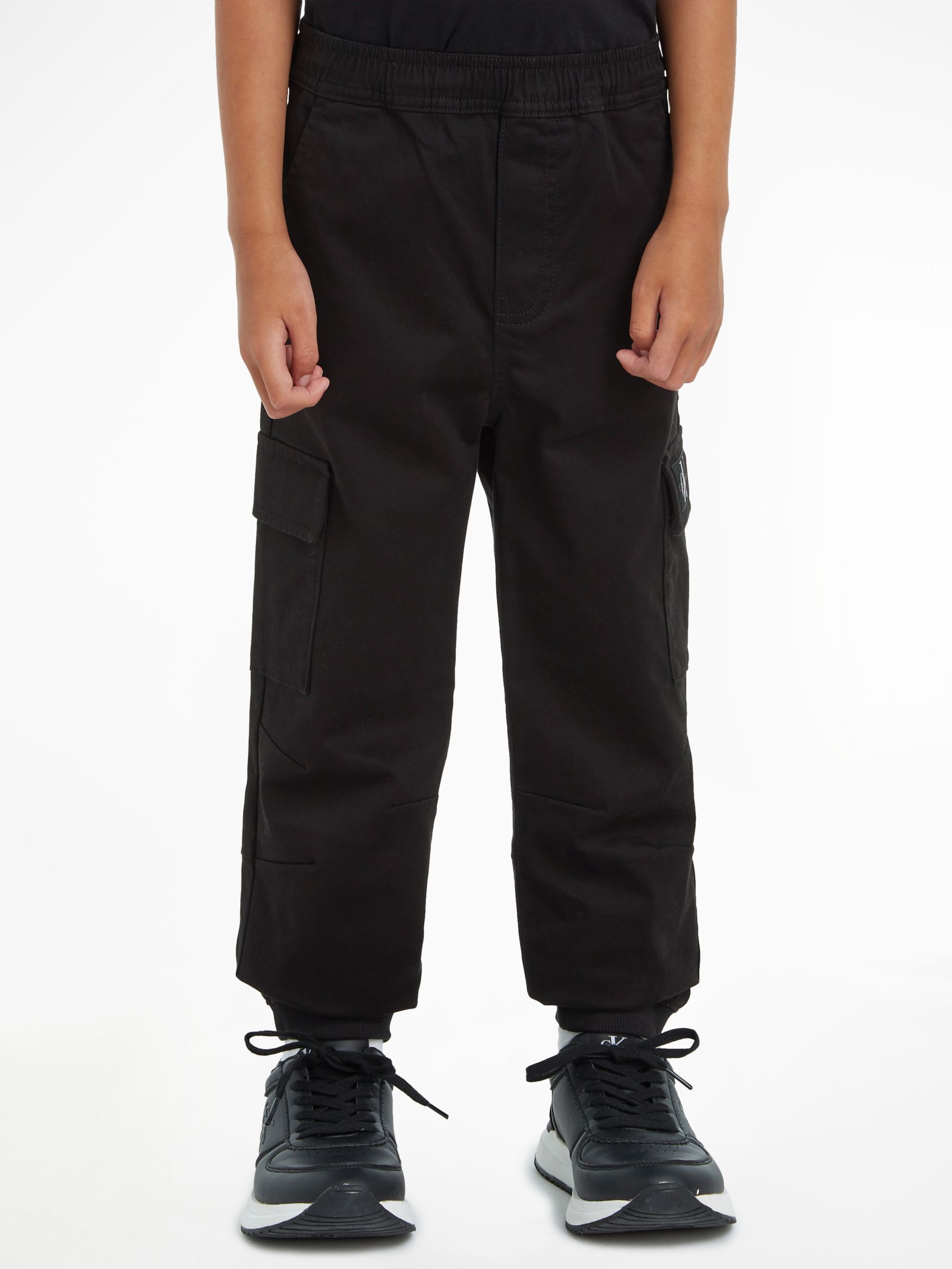 Calvin Klein Kids' Cargo Trousers, CK Black at John Lewis & Partners