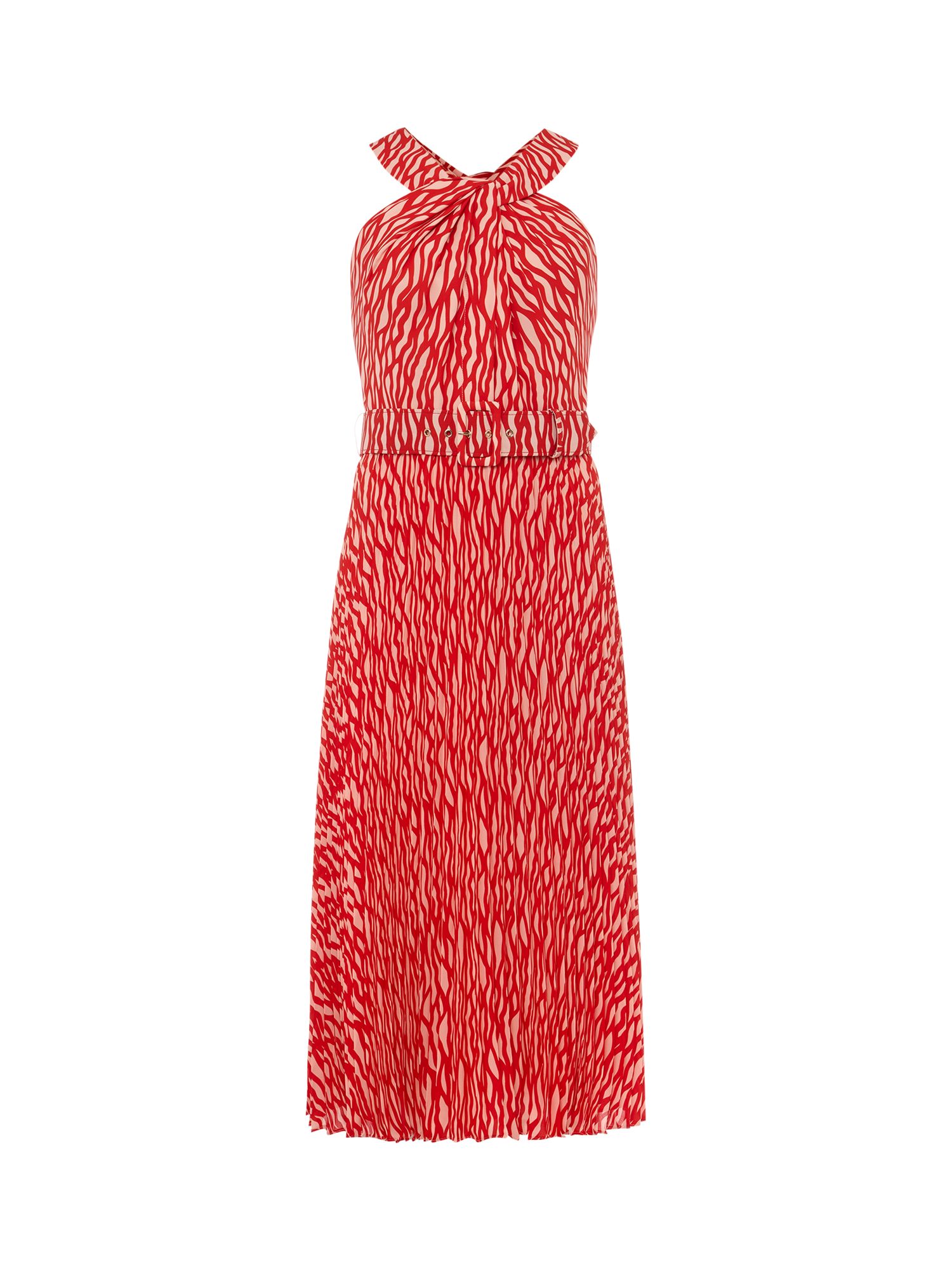 Phase Eight Yas Abstract Print Midi Dress, Red/Nude at John Lewis ...