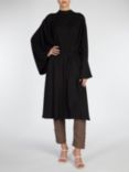 Aab Pleated Flared Sleeve Midi Dress, Black