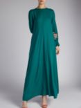 Aab Button Long Line Maxi Dress, Emerald Green
